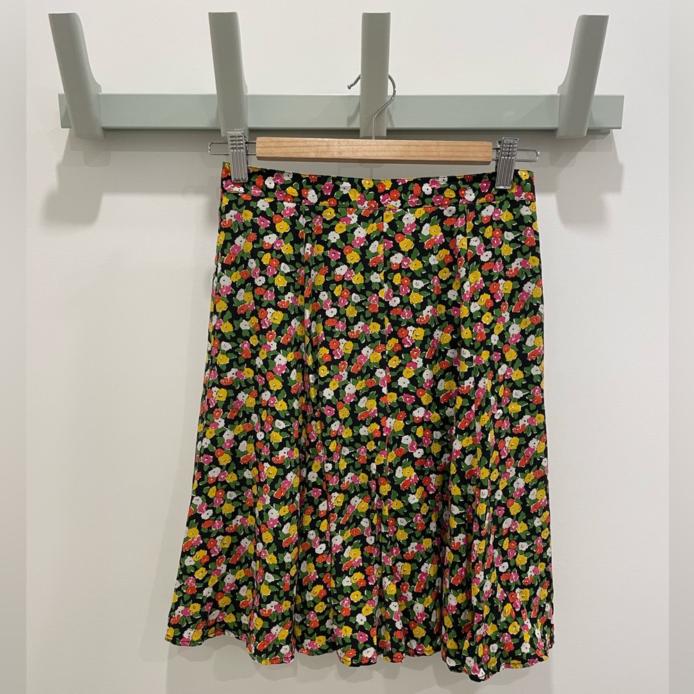 Vintage Floral A-Line Skirt
